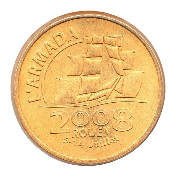Mini médaille monnaie de paris 2008 - armada de rouen (logo)