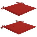 vidaXL Chaises à manger de jardin avec coussins lot de 2 Acacia massif