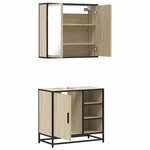vidaXL Ensemble de meubles de salle de bain 2 Pièces chêne sonoma
