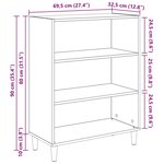 vidaXL Buffet Chêne noir 69 5 x 32 5 x 90 cm Bois d'ingénierie