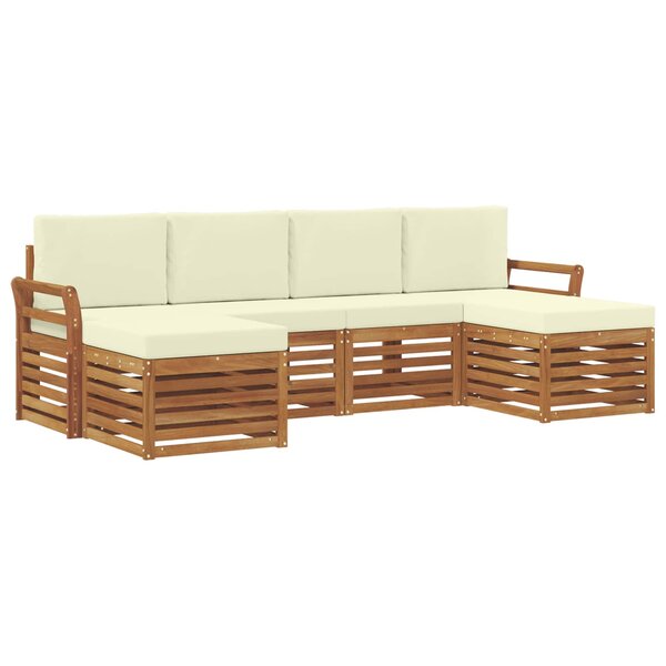 vidaXL Ensembles de canapés avec coussin 6 Pièces Naturel et Crème