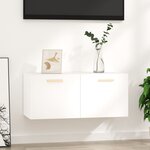 vidaXL Armoire murale Blanc brillant 80x35x36 5 cm Bois d'ingénierie