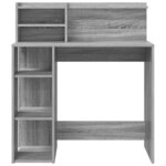 vidaXL Bureau Gris Sonoma 90 x 48 x 101 5 cm Bois d'ingénierie