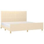 vidaXL Cadre de lit sans matelas crème 200x200 cm tissu
