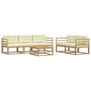 vidaXL Ensemble de canapés d'extérieur 6 Pièces Blanc et crème