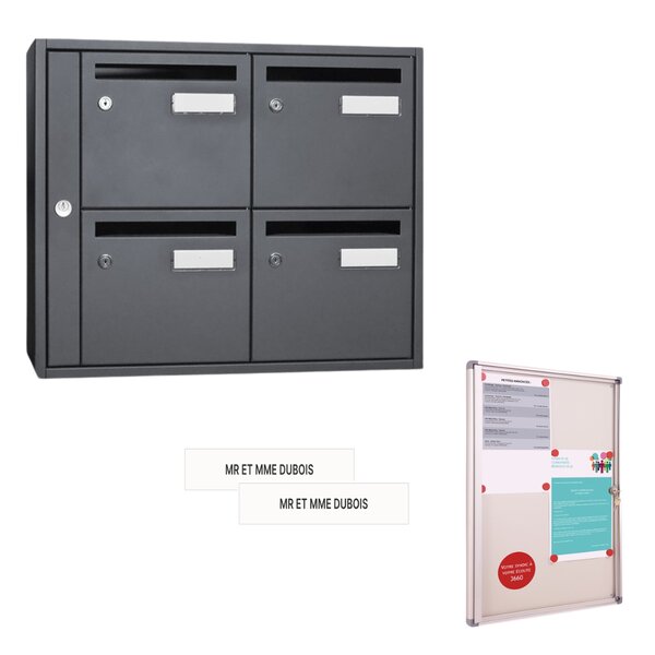 Offre Pack : Bloc B4 Tendance 380 Acier Gris Anthracite + Tableau d'affichage A4 & Etiquettes