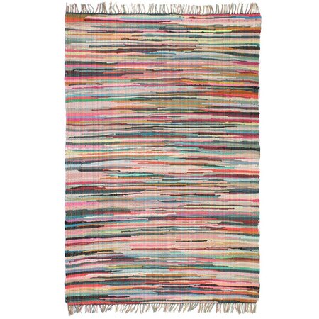 Vidaxl tapis chindi coton tissé à la main 120 x 170 cm multicolore