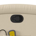vidaXL Fauteuil inclinable de massage crème tissu