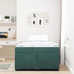 vidaXL Cadre de lit avec matelas Vert foncé 120 x 190 cm tissu