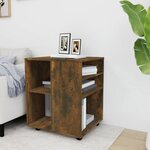 vidaXL Armoire roulante Chêne fumé 60x53x72 cm Bois d'ingénierie