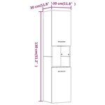 vidaXL Armoire de bain Sonoma gris 30x30x130 cm Bois d'ingénierie