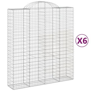 vidaXL Paniers à gabions arqués 6 Pièces 200x50x220/240 cm Fer galvanisé