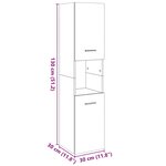 vidaXL Armoire de salle de bain suspendue chêne artisanal 30x30x130 cm