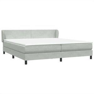 vidaXL Sommier à lattes de lit et matelas gris clair 180x220cm velours