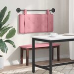 vidaXL Tête de lit suspendue Avec lumière LED Rose Velours