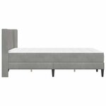 vidaXL Cadre de lit avec matelas Gris clair 160 x 200 cm Velours