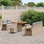 vidaXL Ensemble de canapé de jardin 10 Pièces Beige et Gris clair