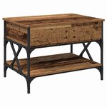 vidaXL Table basse Bois Ancien 70x50x50cm Bois d'ingénierie