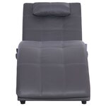 vidaXL Chaise longue de massage avec oreiller Gris Similicuir