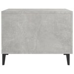 vidaXL Table basse avec pieds en métal Gris béton 50x50x40 cm