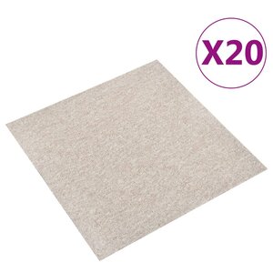 vidaXL Dalles de tapis de sol 20 Pièces 5 m² 50x50 cm Beige clair
