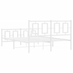 vidaXL Cadre de lit métal sans matelas et pied de lit blanc 135x190 cm