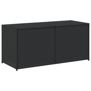 vidaXL Boîte de rangement de jardin noir 283L résine tressée