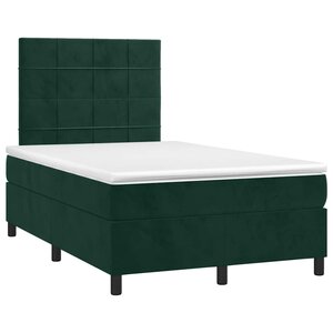 vidaXL Sommier à lattes de lit avec matelas vert foncé 120x190 cm