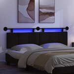 vidaXL Tête de lit suspendue Avec lumière LED Noir Tissu