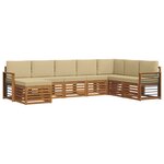 vidaXL Ensemble de canapés d'extérieur 8 pc Naturel et Beige
