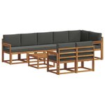 vidaXL Ensemble de canapés d'extérieur 9 pc Naturel et Anthracite