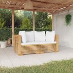 vidaXL Canapés d'angle de jardin et coussins 2 Pièces Bois de teck massif