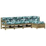 vidaXL Salon de jardin 5 Pièces avec coussins bois de pin imprégné