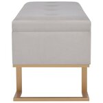 Banc banquette avec compartiment de rangement 105 cm velours gris 02_0010879