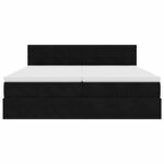 VidaXL Cadre de lit ottoman avec matelas noir 180x200cm velours