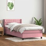 vidaXL Sommier à lattes de lit avec matelas rose 90x210 cm velours