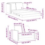 vidaXL Loveseat Vert clair Tissu  Bois 2 places Loveseat Rectangulaire