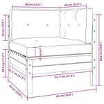 vidaXL Canapé 2 places de jardin et coussins Gris Bois de pin solide