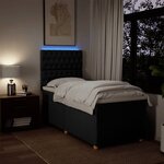 vidaXL Sommier à lattes de lit avec matelas Noir 90x190 cm Tissu