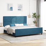 Cadre de lit vidaXL Bleu foncé 200x200 cm Velours