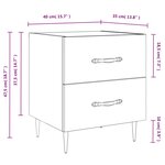 vidaXL Tables de chevet 2 Pièces chêne sonoma 40x35x47 5 cm