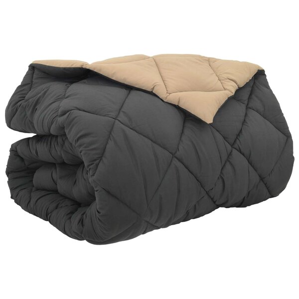 vidaXL Duvet d'hiver Anthracite et Taupe 200 x 200 cm Microfibre