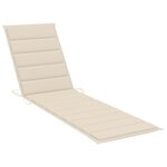 vidaXL Chaises longues 2 Pièces avec coussin crème Bois de teck solide