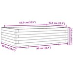 vidaXL Jardinière cire marron 90x60x26 5 cm bois de pin massif