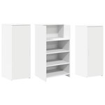 vidaXL Bureau de réception blanc 135x50x103 5 cm bois d'ingénierie