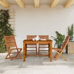 vidaXL Chaises pliables de jardin lot de 4 gris bois d'acacia massif