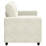 vidaXL Canapé deux places avec coussin Crème Velours