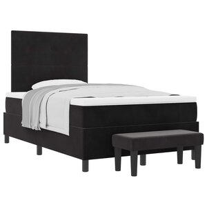 vidaXL Lit à ressorts avec tête de lit Noir 200 x 120 cm Velours