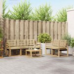 vidaXL Ensemble de canapés d'extérieur 6 pc Blanc et Beige
