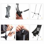 Chaise de camping pliable avec grand dossier - Kingcamp - Noir - Sac de transport inclus